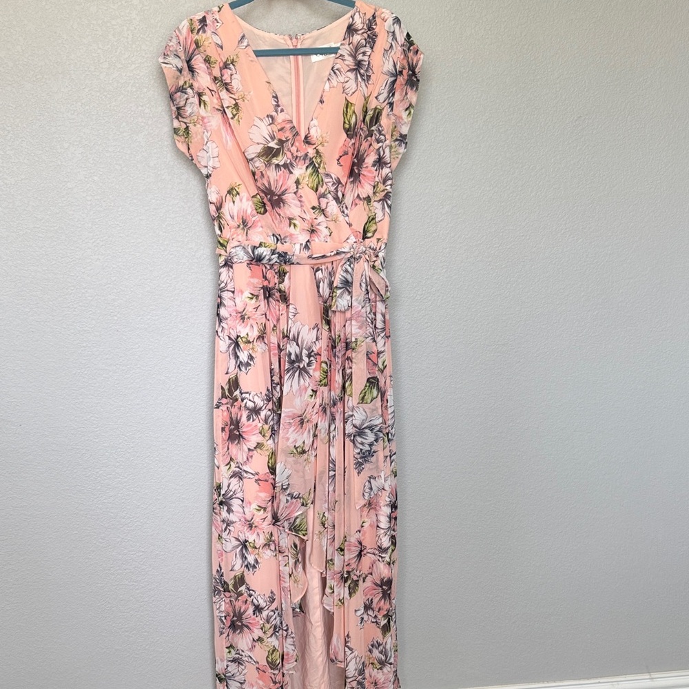 Eliza J Pink Floral Maxi Dress